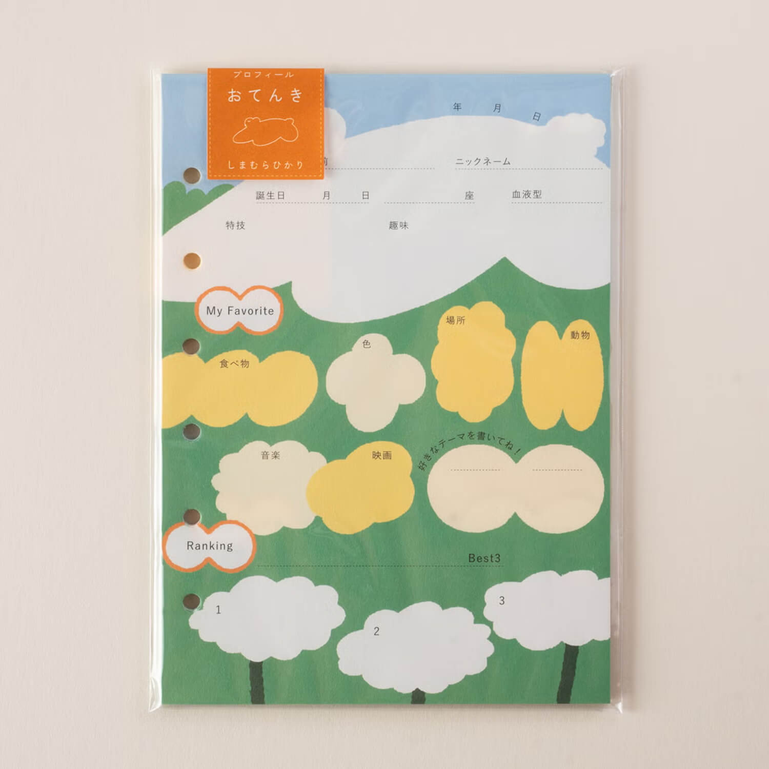 Tegamisha x Shimamura Hikari Mini Binder Profile Refill – Weather