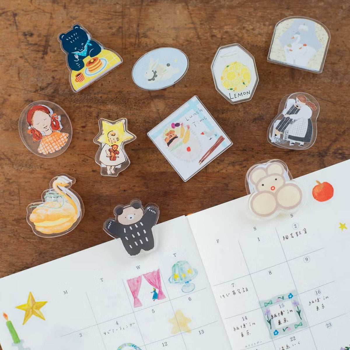 Tegamisha x Tobimatsu Shoichiro Reversible Acrylic Clip – Planner Viewed Through the Window