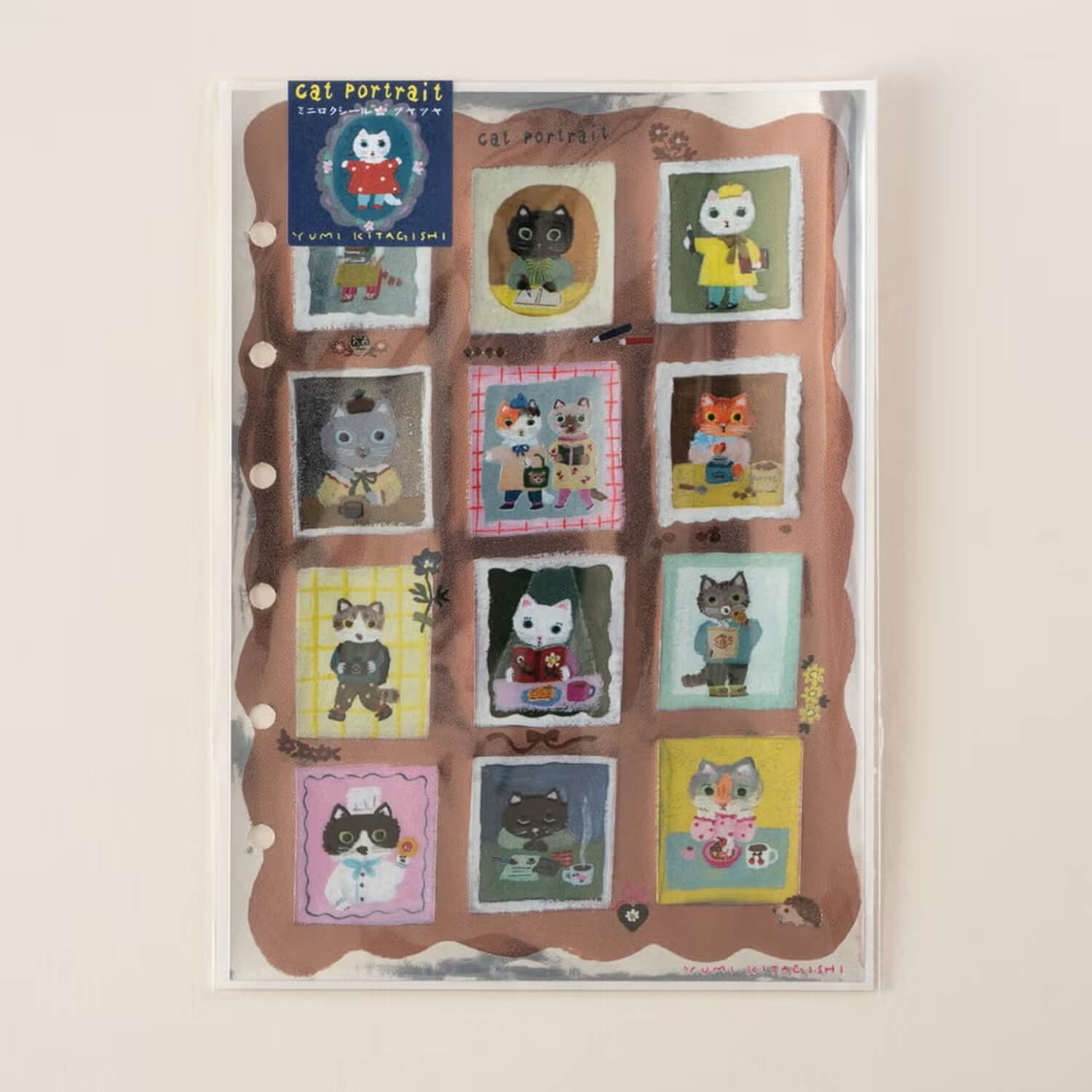 Tegamisha x Yumi Kitagishi Glossy Stickers – Cat Portrait