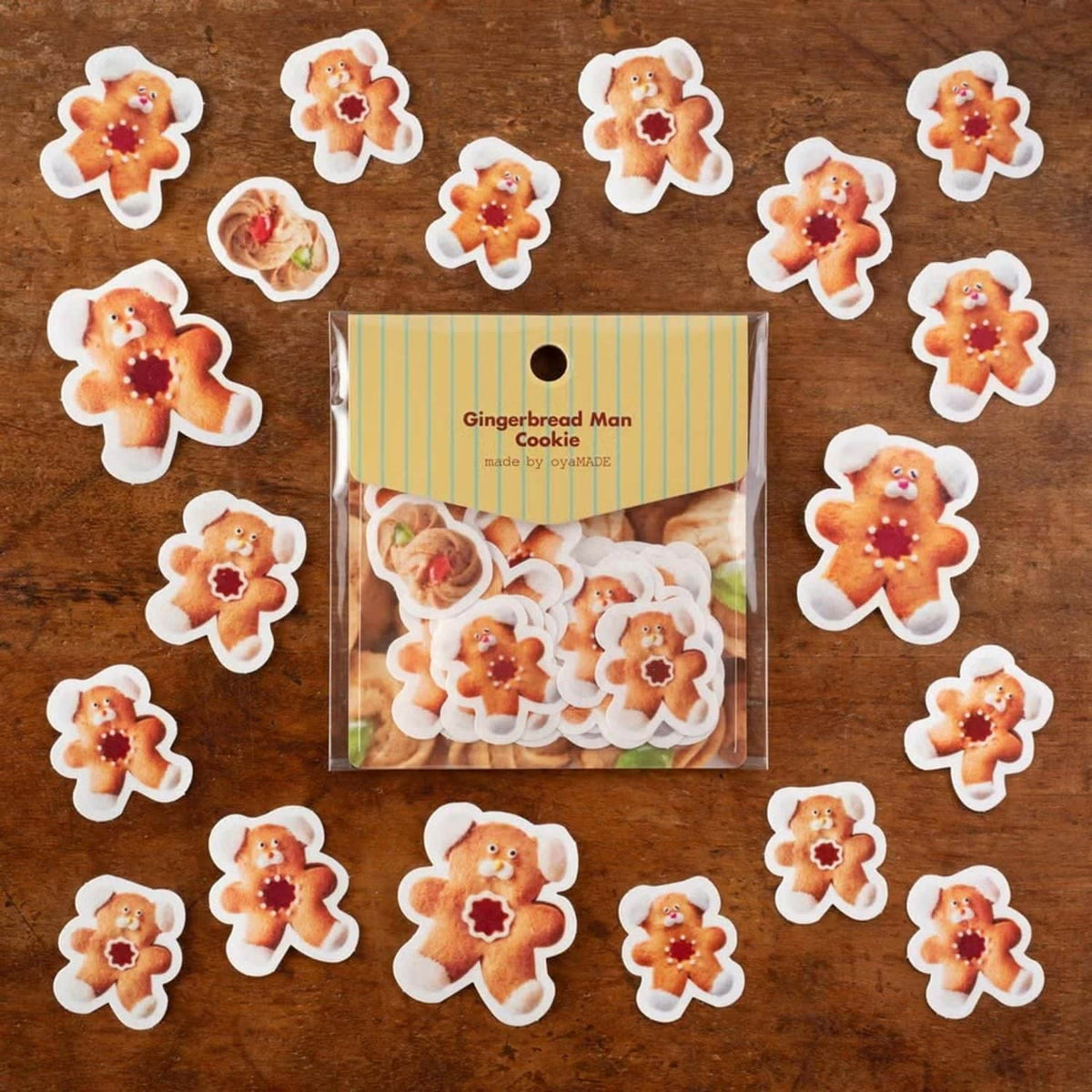 Tegamisha x oyaMADE Flake Stickers – Gingerbread Man Cookie