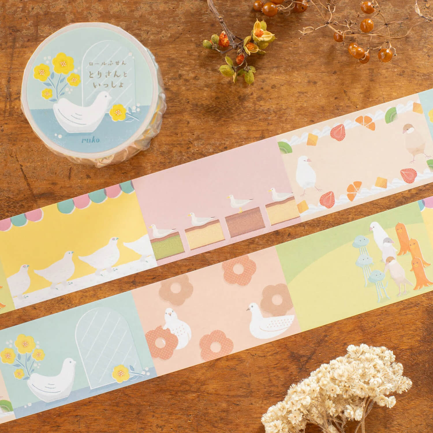 Tegamisha x ruko Roll Sticky Notes – Together with Birds