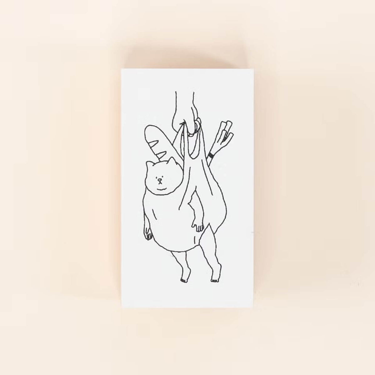 Tegamisha x yuichi Rubber Stamp – Cat in a Plastic Bag