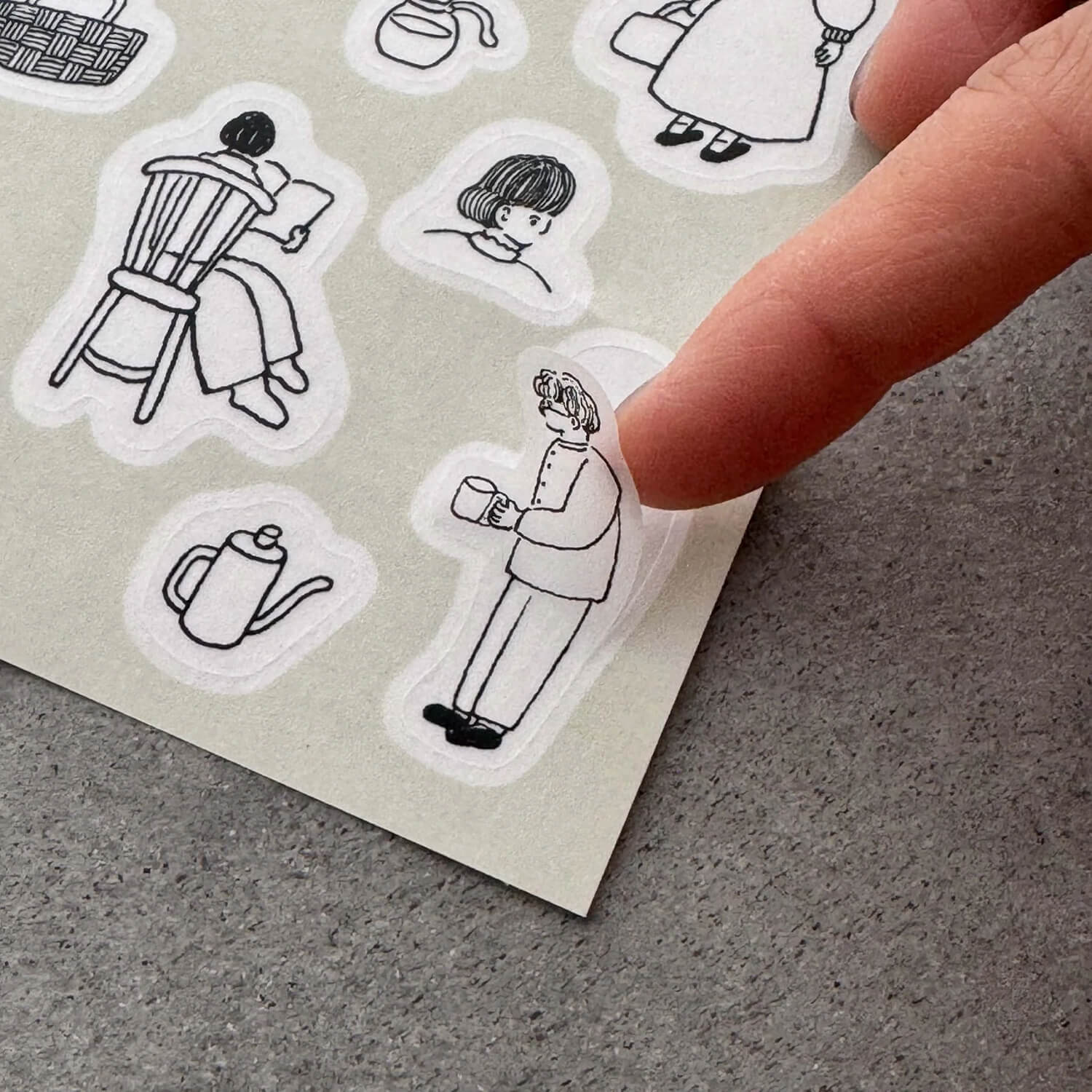 Tobimatsu Shoichiro × Mizushima Tracing Stickers – Daily-Life Designs
