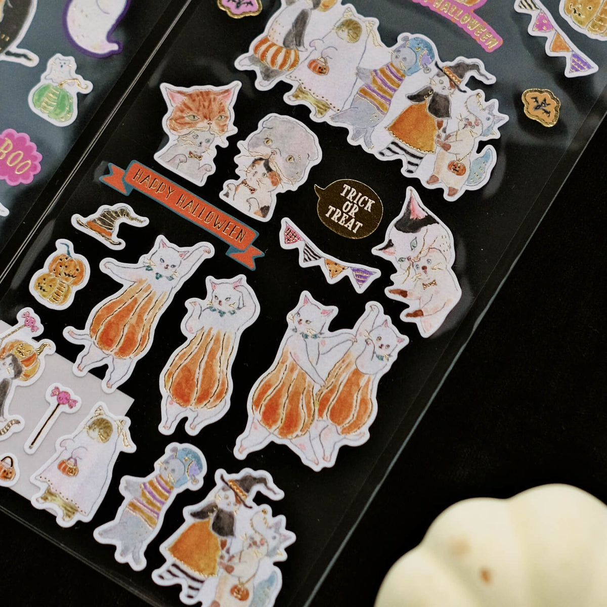 Tocoro Comugi Halloween Cotton Stickers – Pumpkin