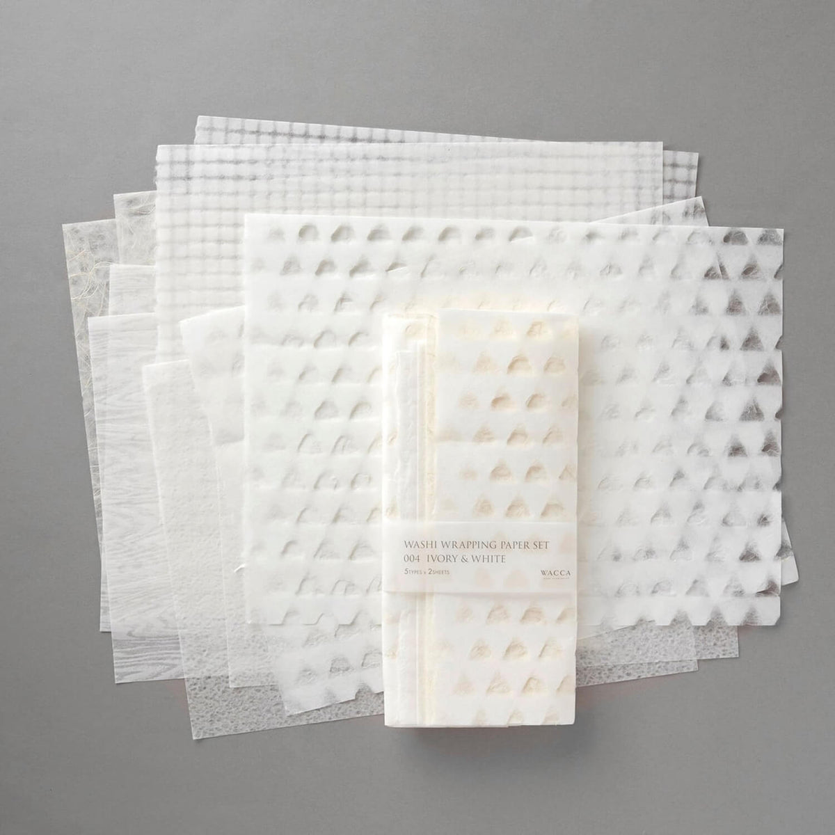 Wacca Paper WACCA Washi Wrapping Paper Set 004 – Ivory & White | All Stationery ...