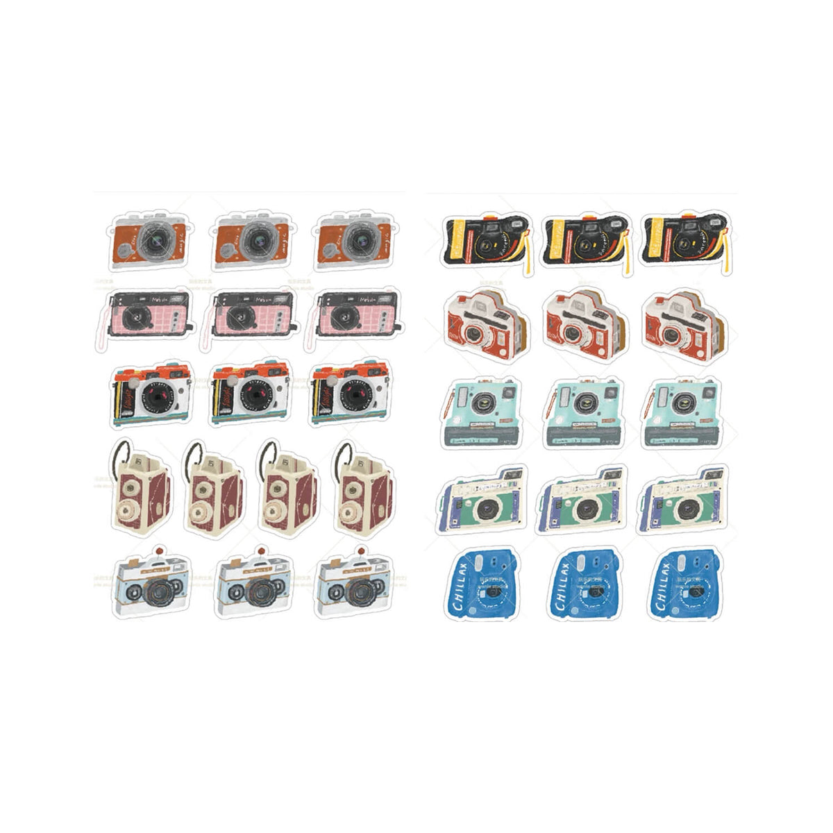 Ulex Camera Sticker Wanle Sticker Sheets – Vintage Cameras – Nagi