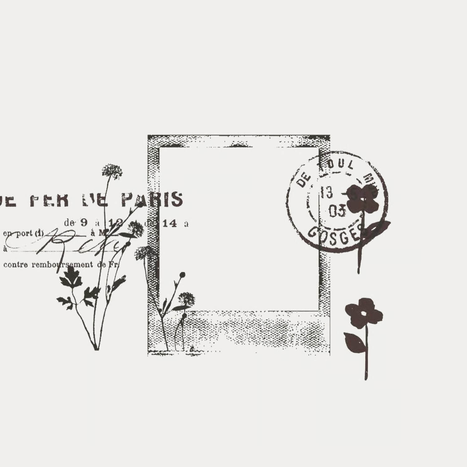 Yohaku Rubber Stamp – Summer Garden (S-041)