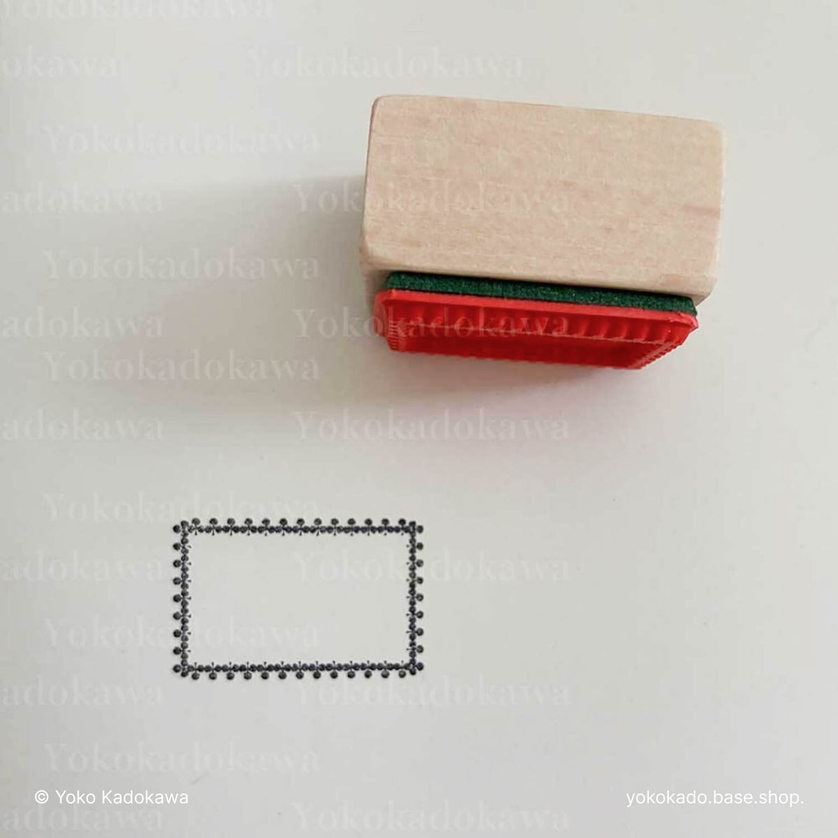 Yoko Kadokawa Rubber Stamp - Mini Frame with Connected Small Clovers