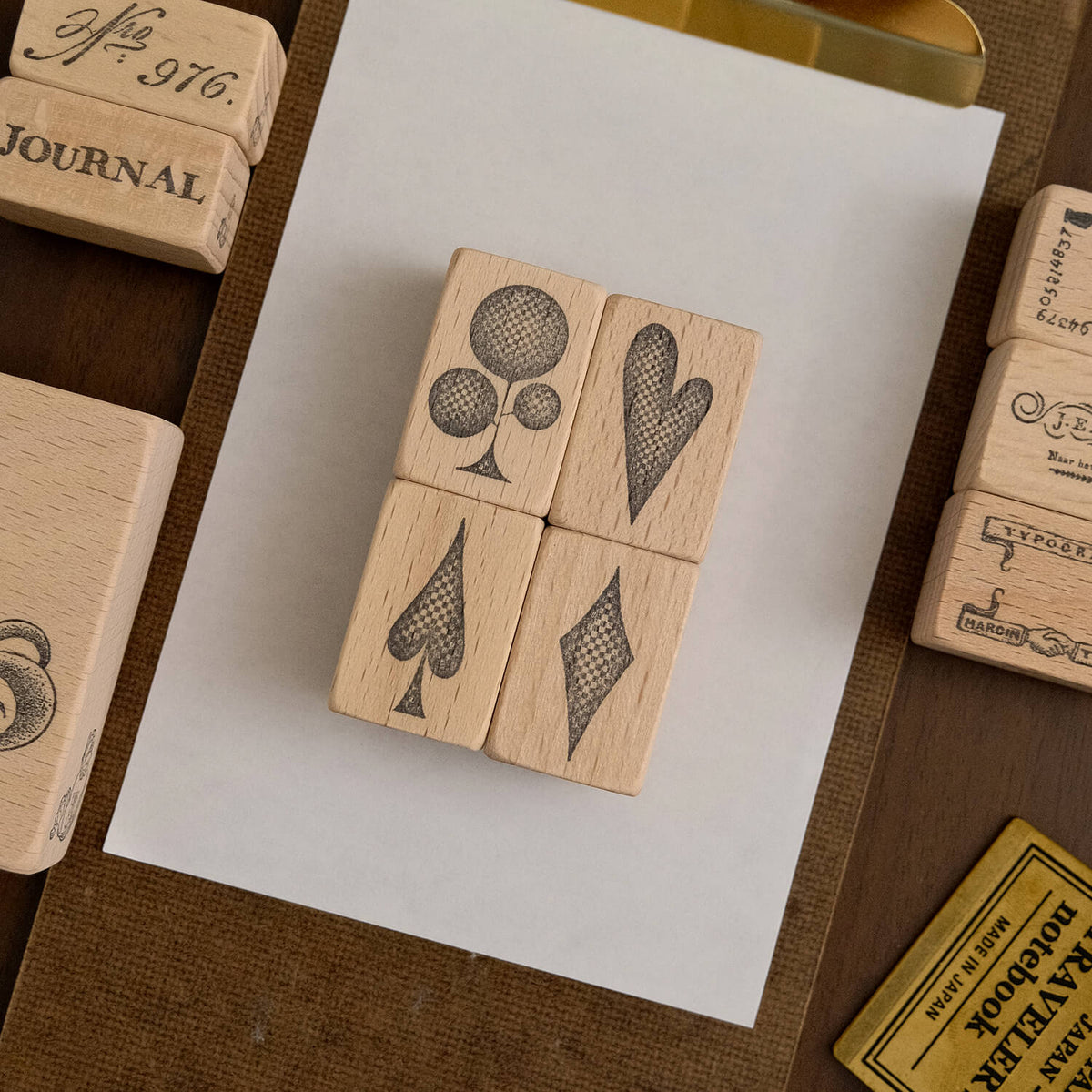 Yoko Kadokawa Rubber Stamp - Playing Card Pattern Set