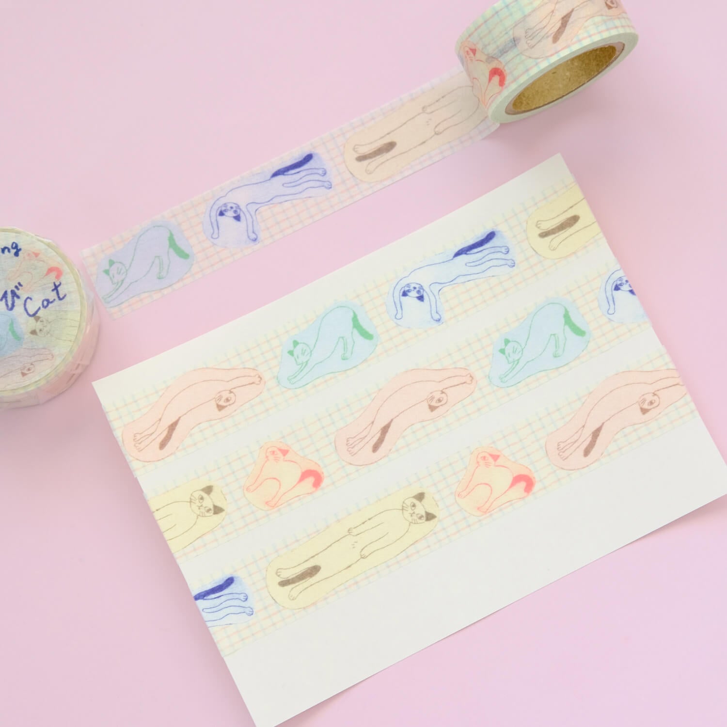 Yoshino Nocodico Washi Tape – Stretching Cat