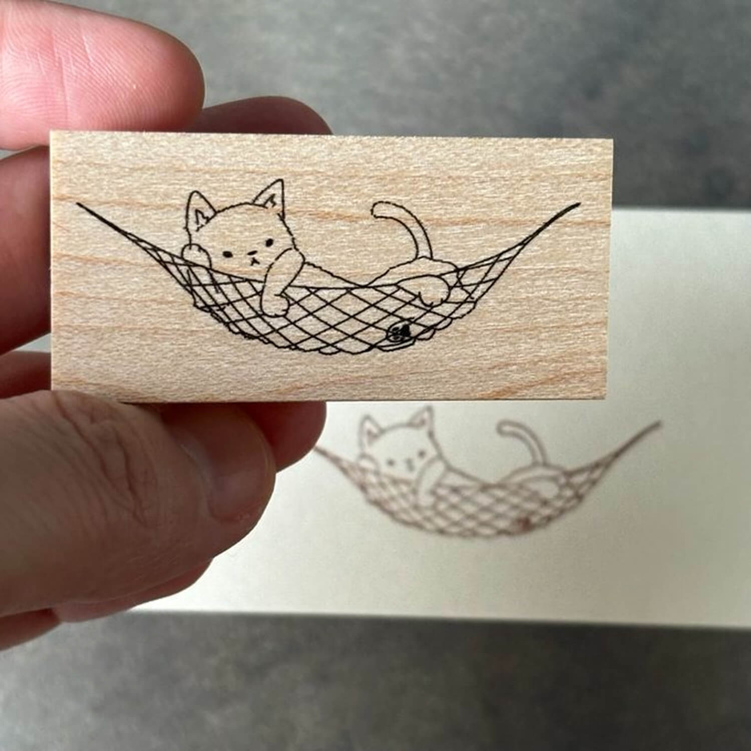 Yun Rubber Stamp – Hammock Cat