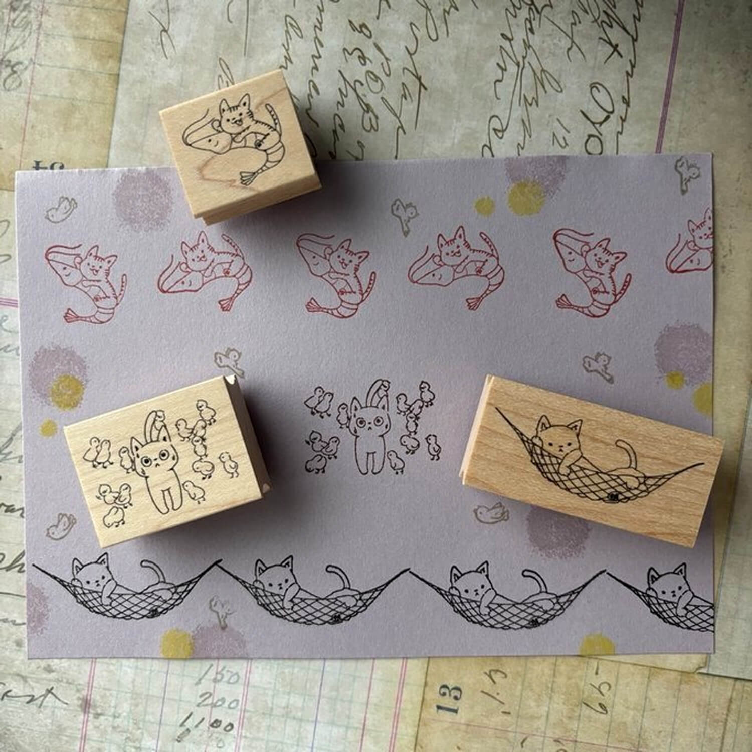 Yun Rubber Stamp – Hammock Cat