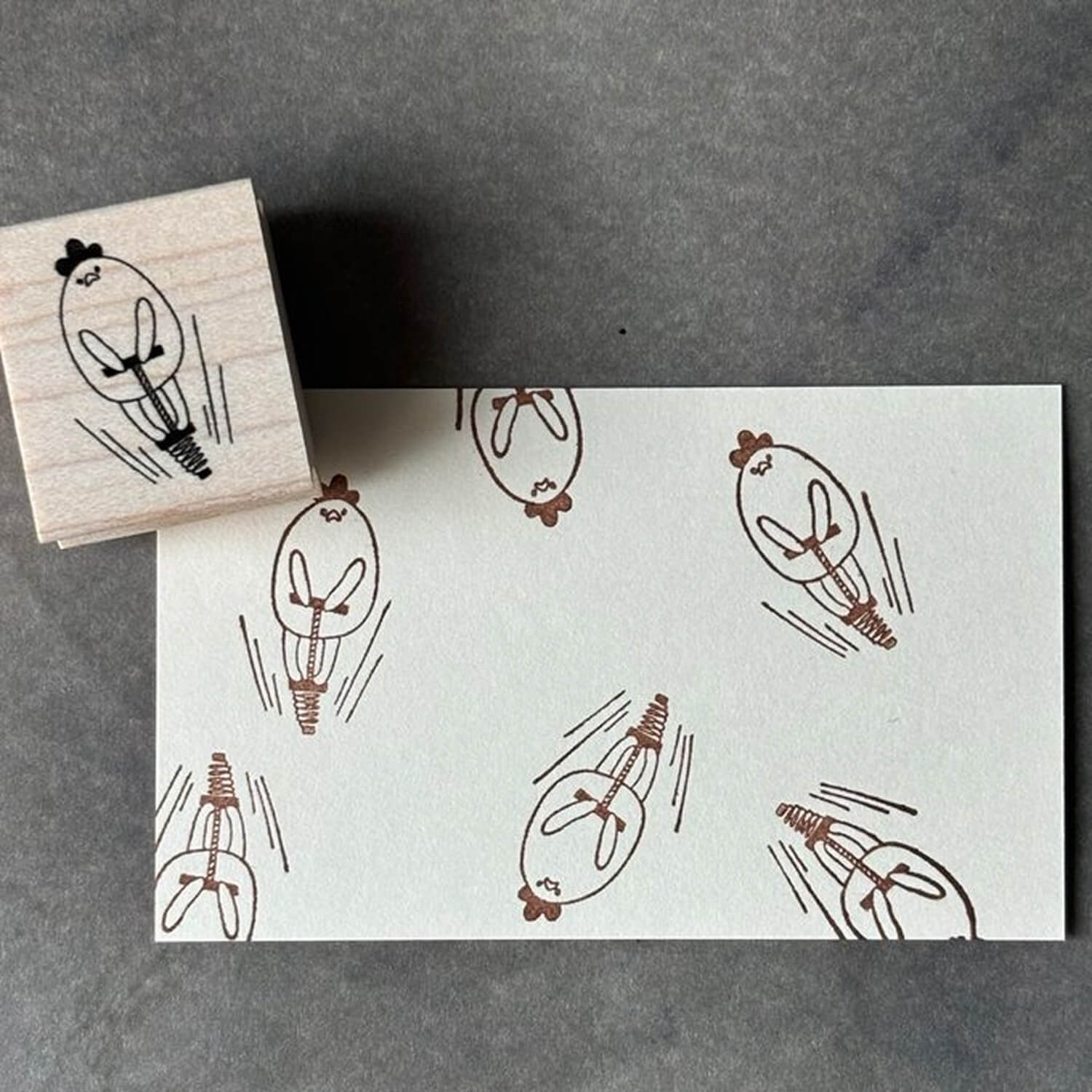 Yun Rubber Stamp – Pogo-Stick Mother Hen