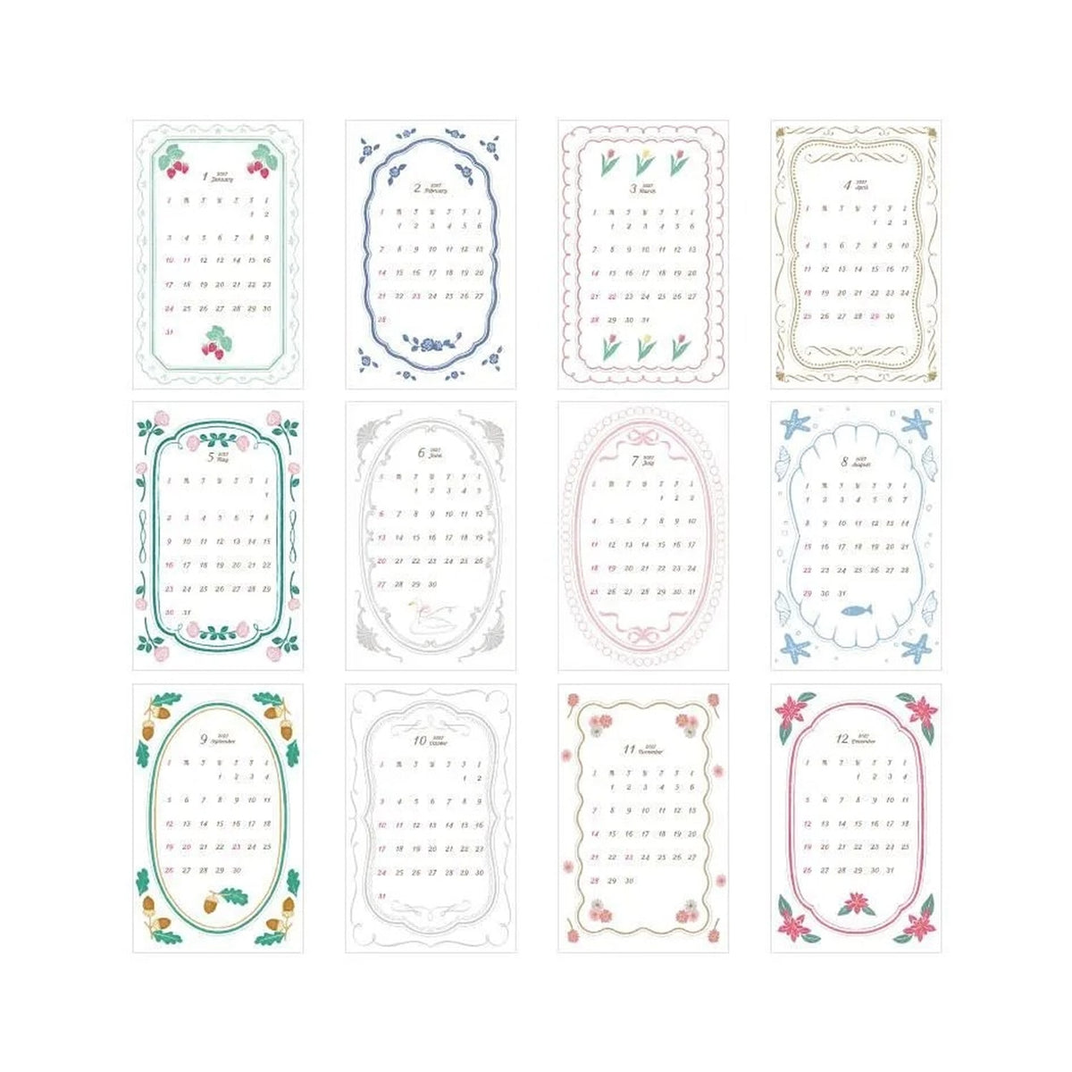 à la car-do 2027 Sticker Calendar