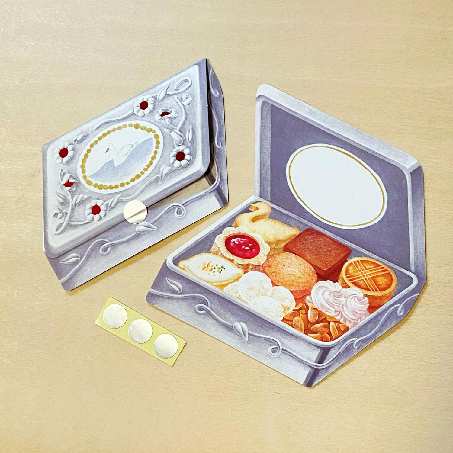 à la car-do Mini Card – Swan Cookie Tin