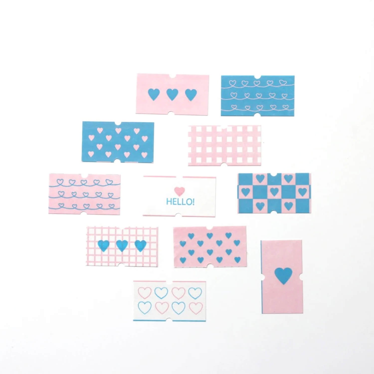 forme. Labeler Stickers – Heart Assortment Pink × Light Blue