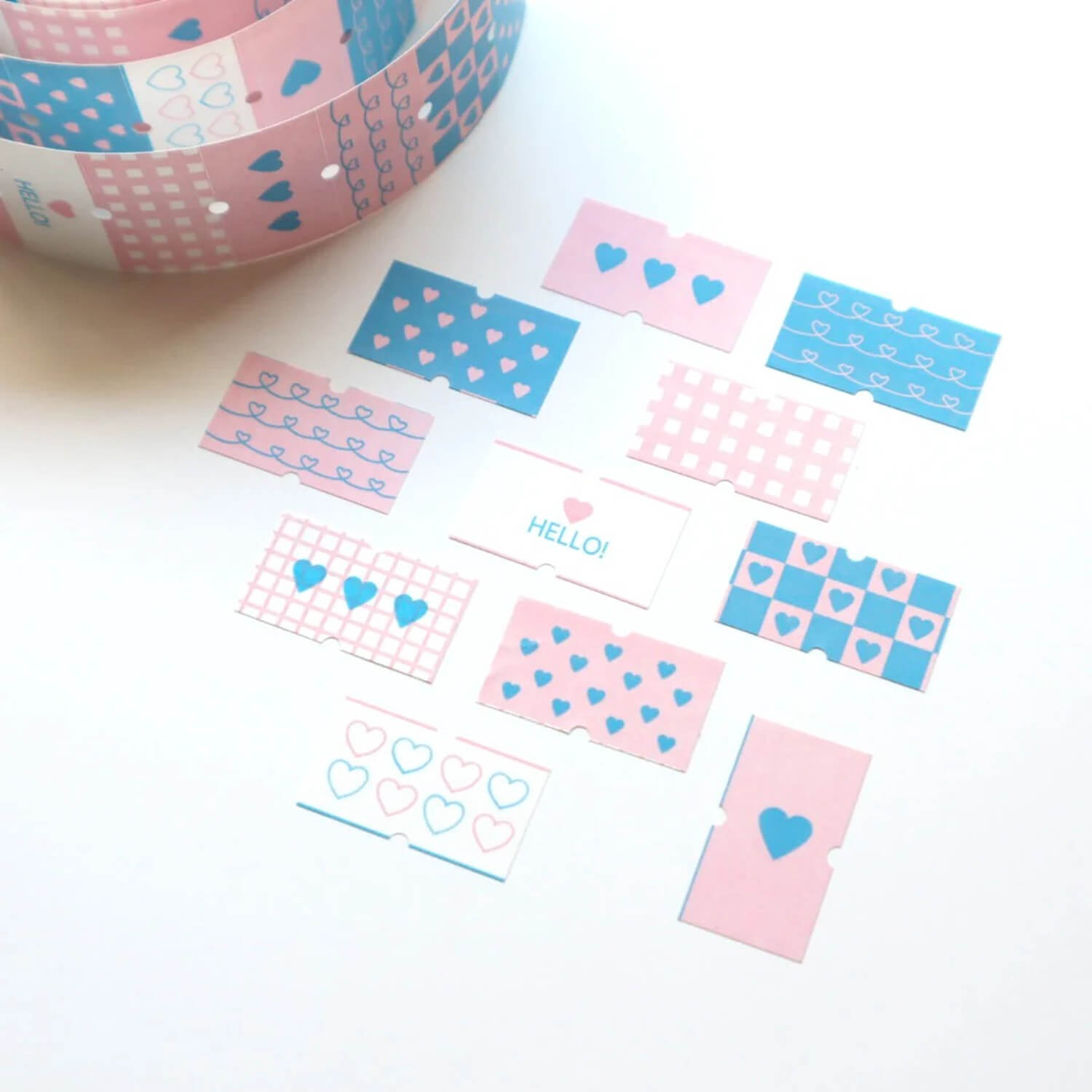 forme. Labeler Stickers – Heart Assortment Pink × Light Blue