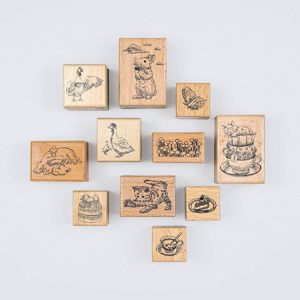 kawi Wood Rubber Stamp Set – First Time