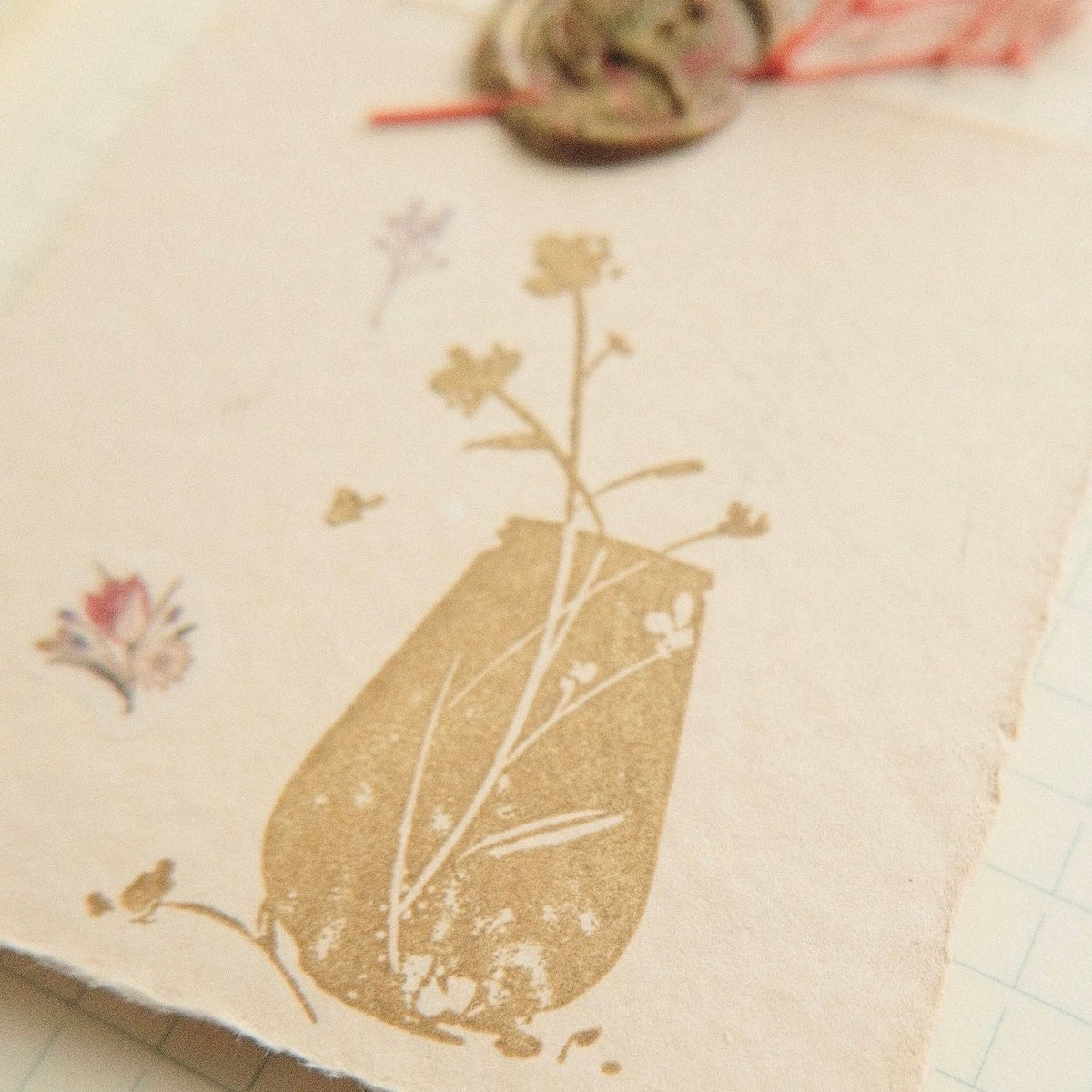 mikan manta Wooden Stamp – Flower Vase