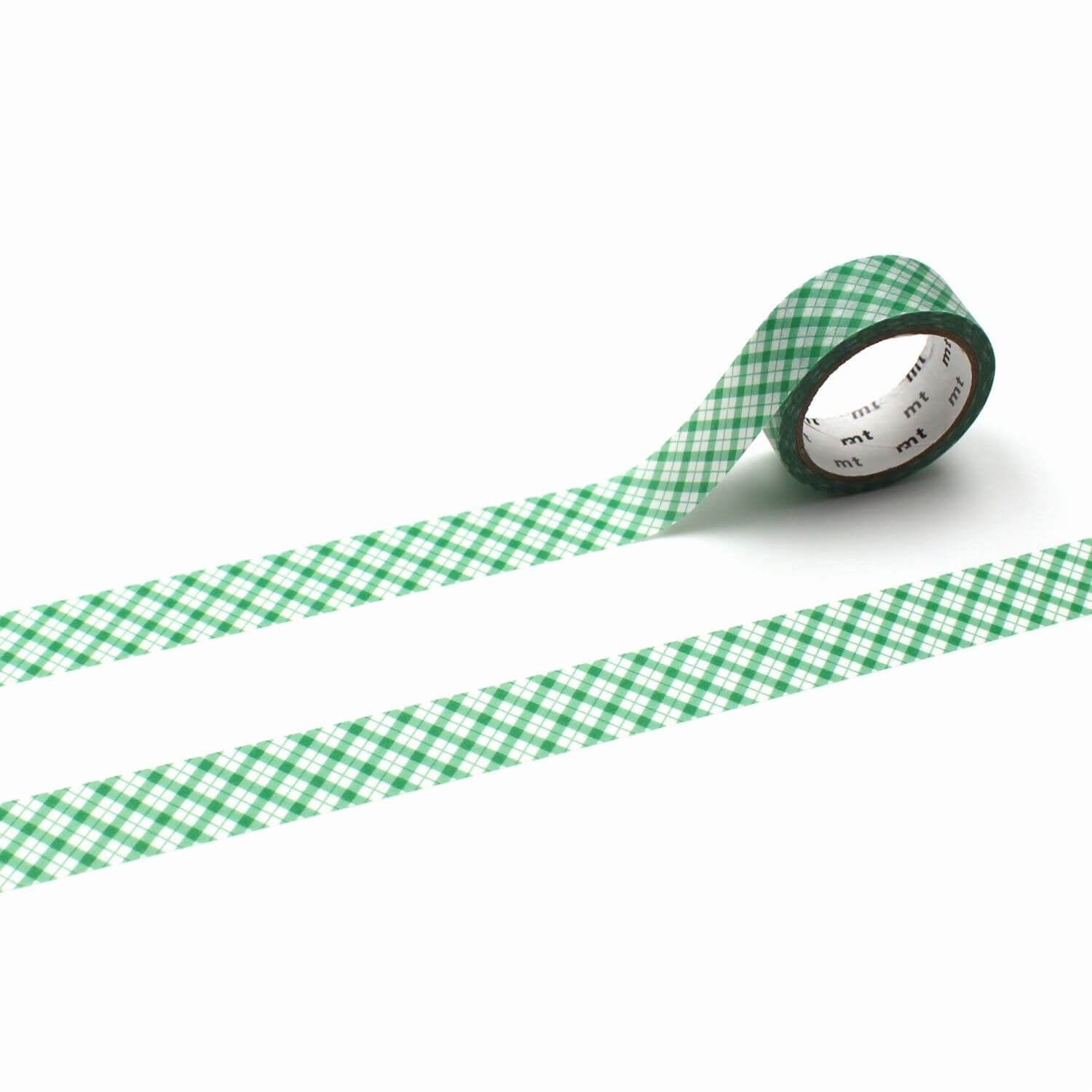 mt Overlapping fine gingham checks Masking Tape – Green
