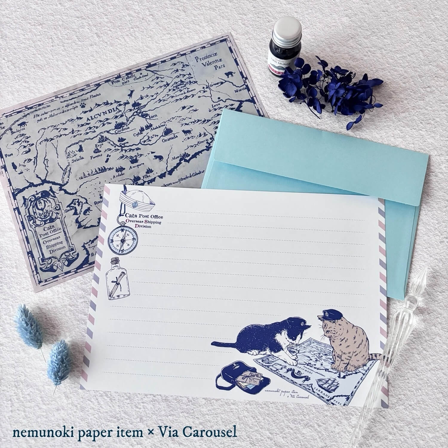 nemunoki paper item Cats' Post Office Letter Set – Maritime Division