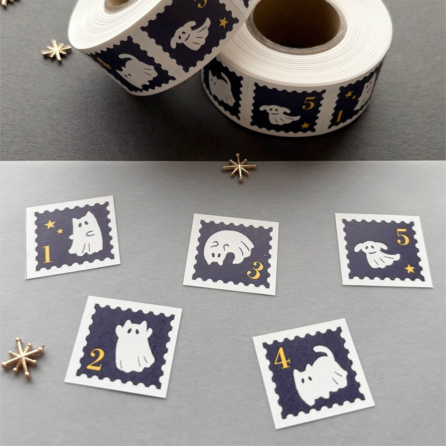 nemunoki paper item Labeler-Style Roll Stickers – GHOST CATS