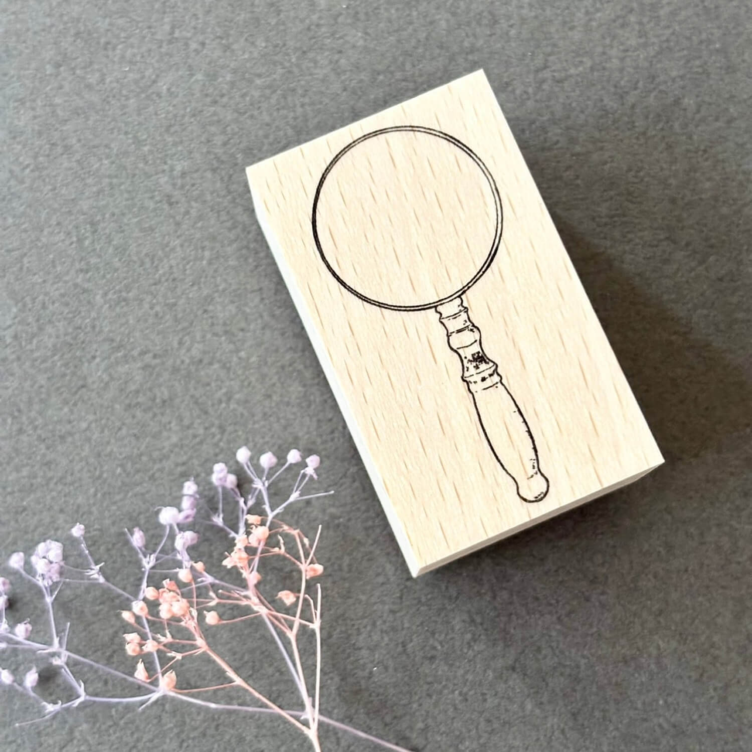 nemunoki paper item Little World Wood Mount Stamp – Magnifying Glass