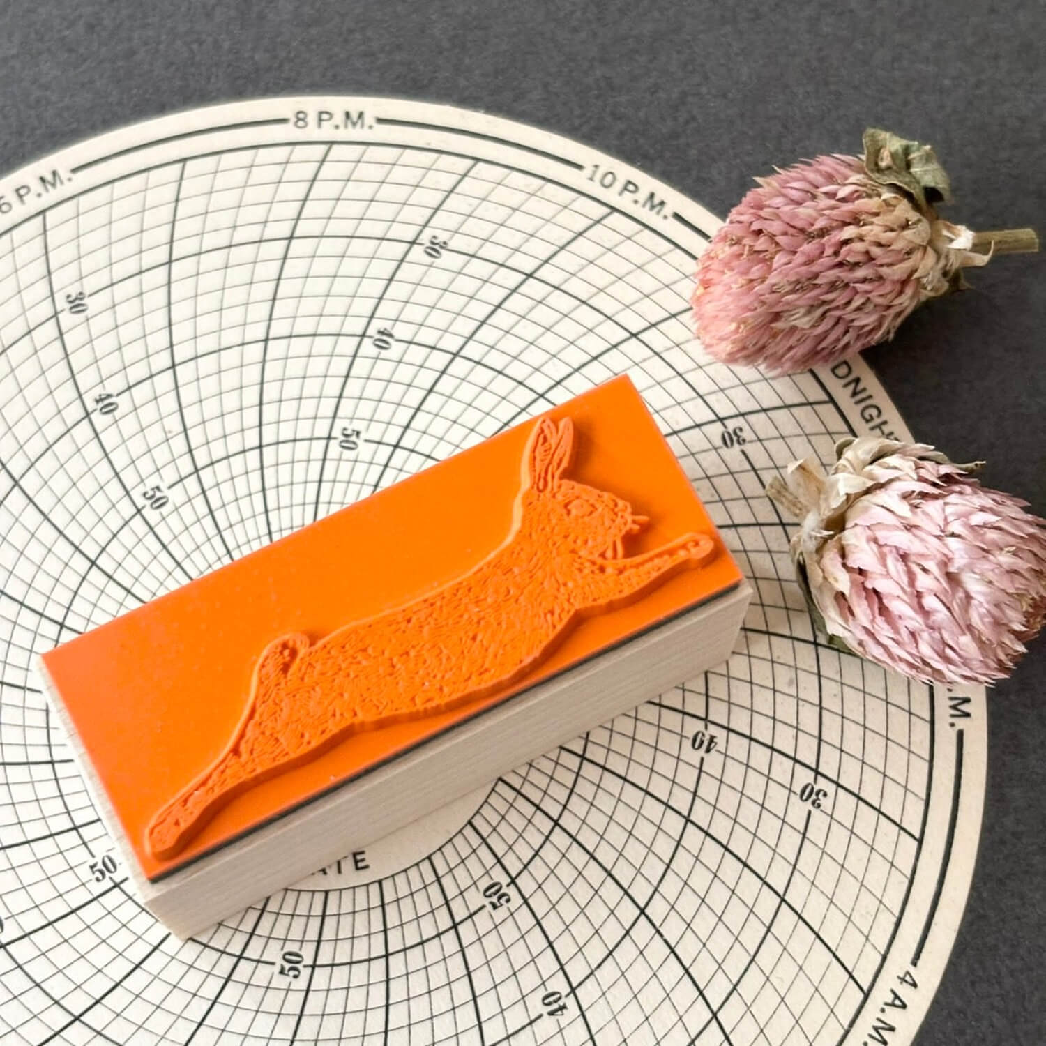 nemunoki paper item Little World Wood Mount Stamp – Wild Hare