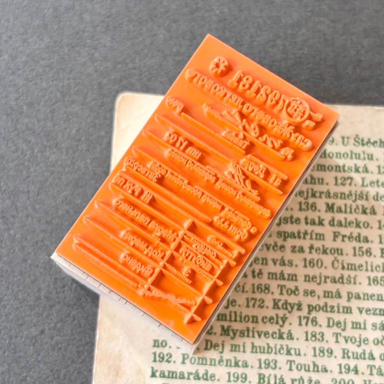 nemunoki paper item Wood Mount Stamp – Text Collage A