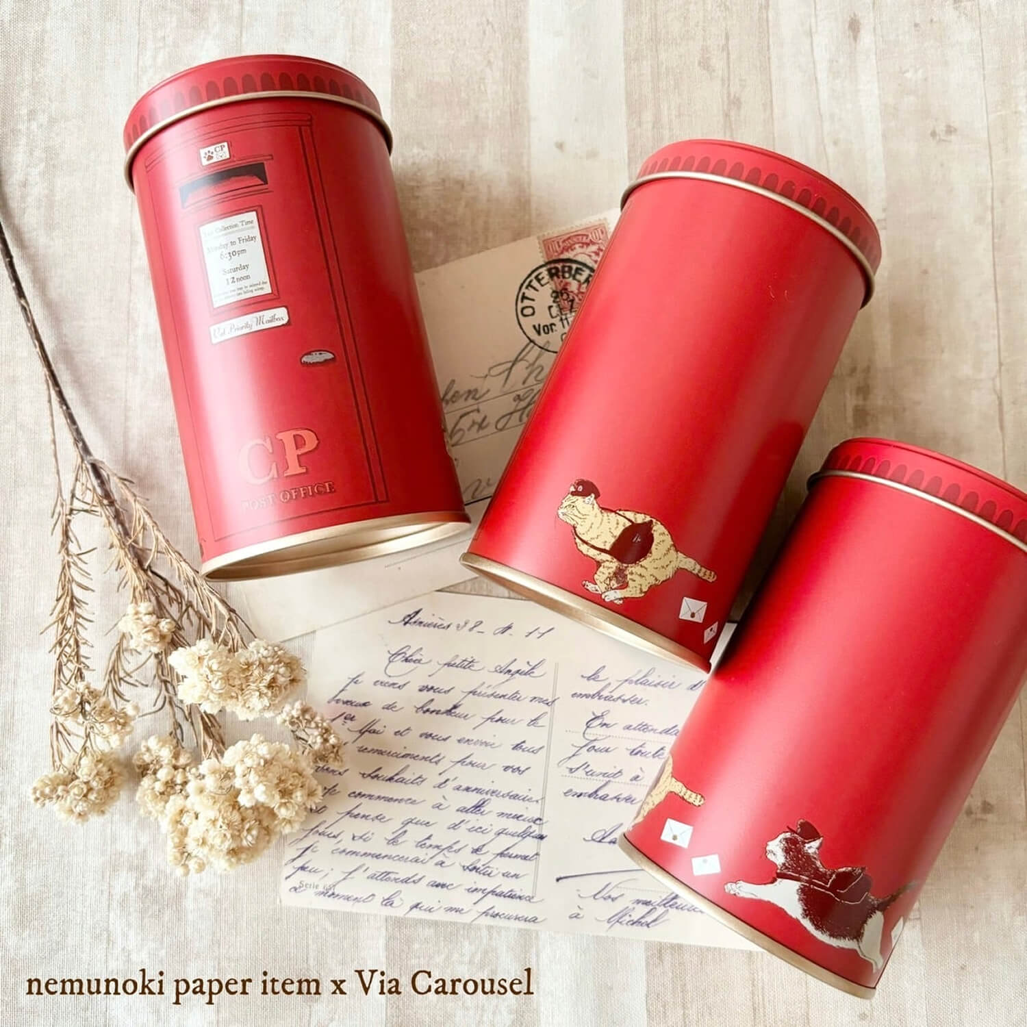 nemunoki paper item x Via Carousel Cats' Post Office Post Tin Set – 2nd
