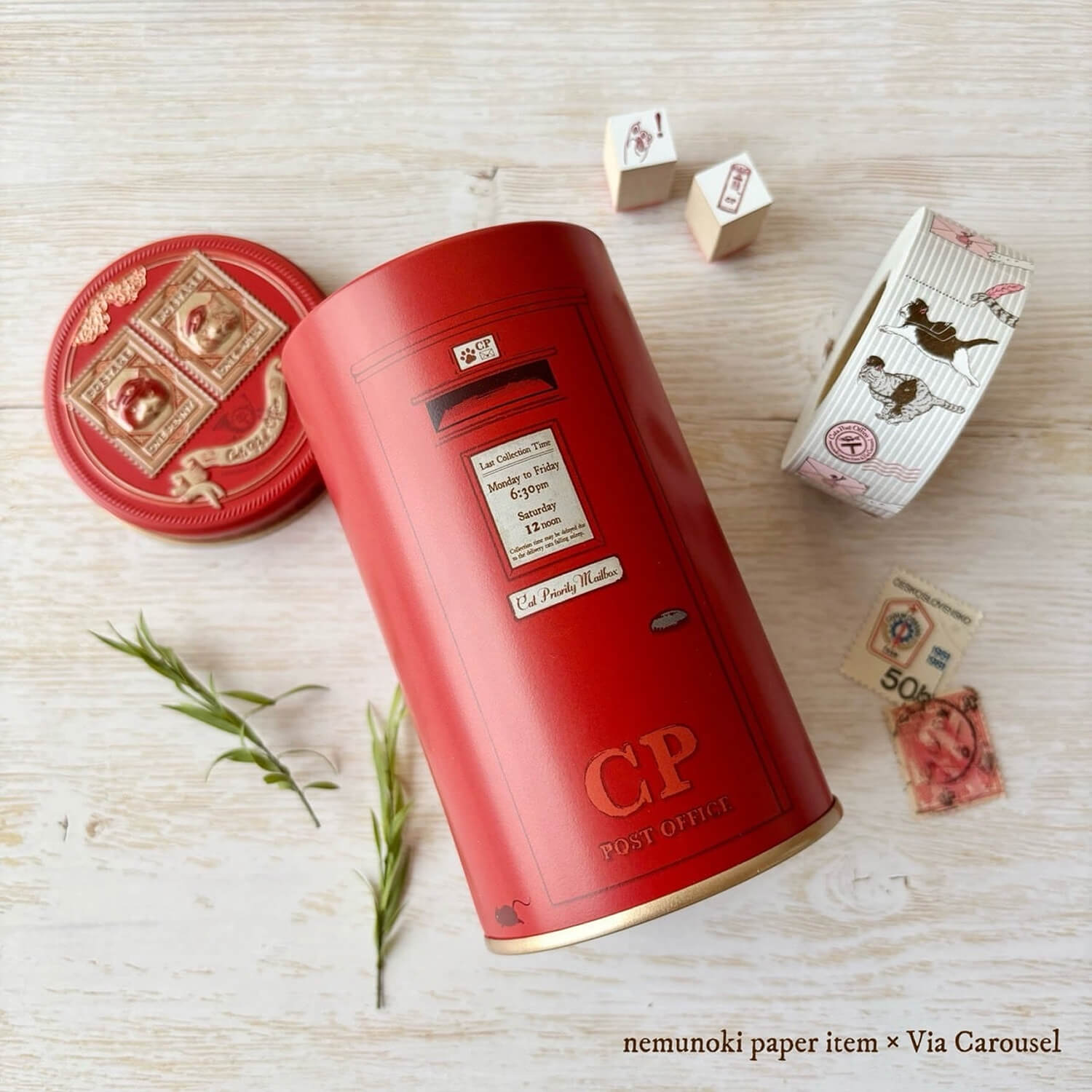 nemunoki paper item x Via Carousel Cats' Post Office Post Tin Set – 2nd