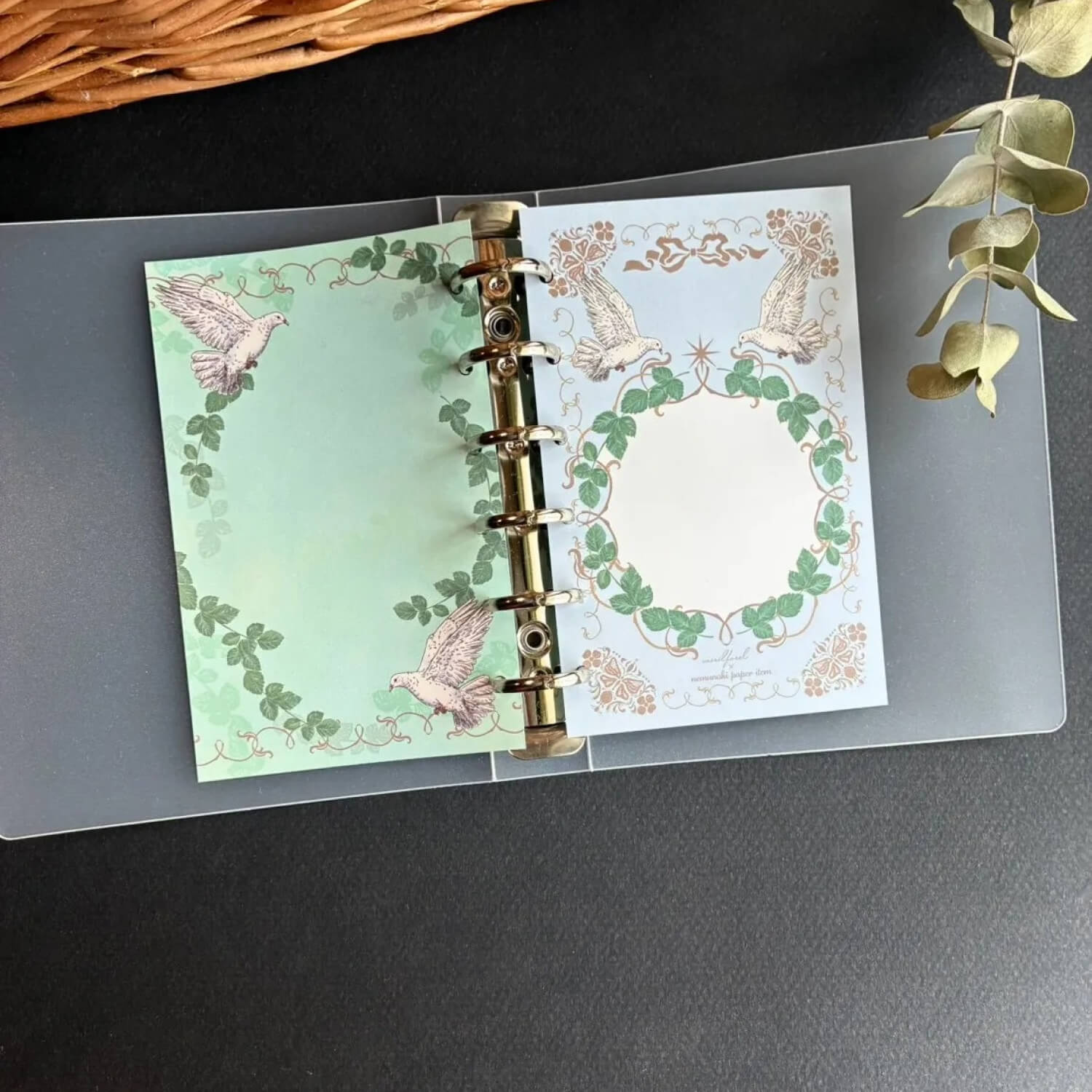 nemunoki paper item x merilforel Wreath-Making M6 Double-Sided Printed Memo