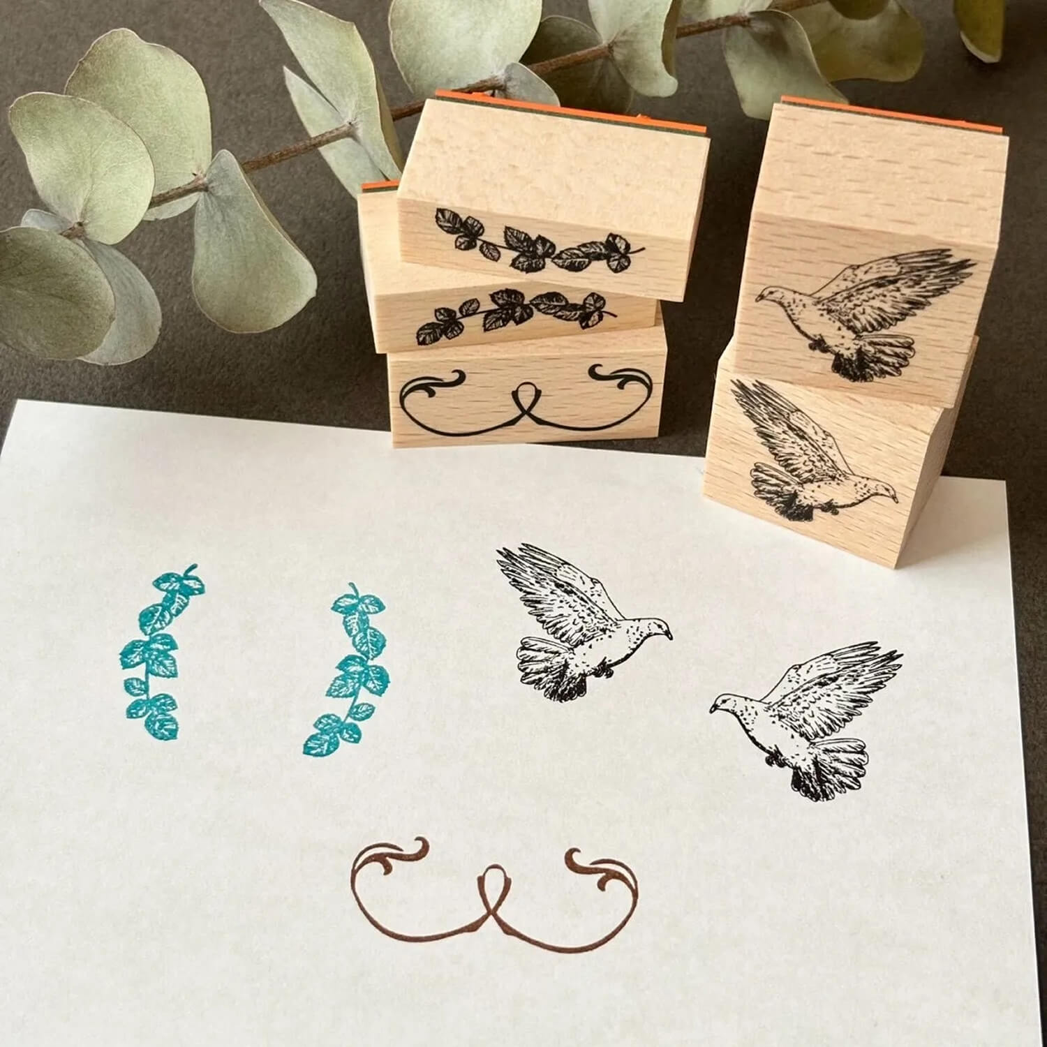 nemunoki paper item x merilforel Wreath-Making Stamp Set