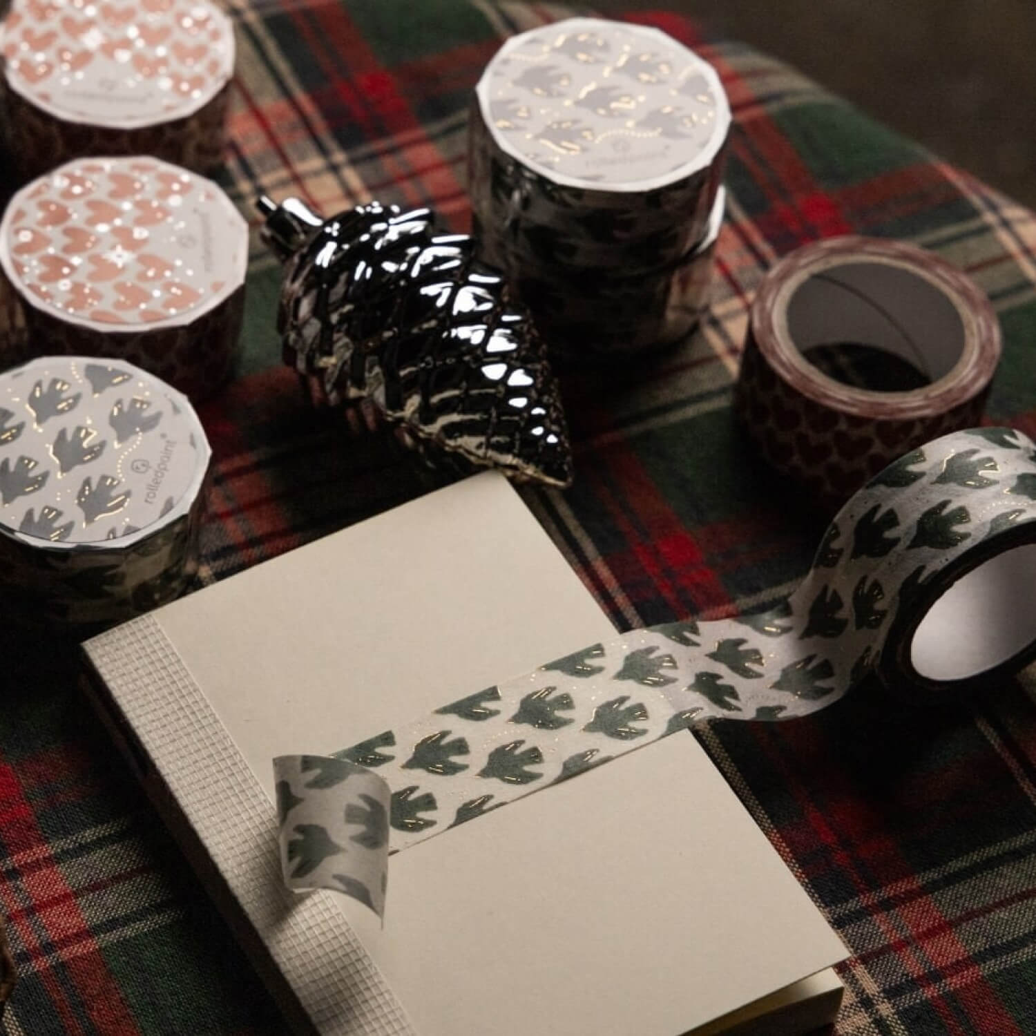 rolledpaint Masking Tape - Green Bird December