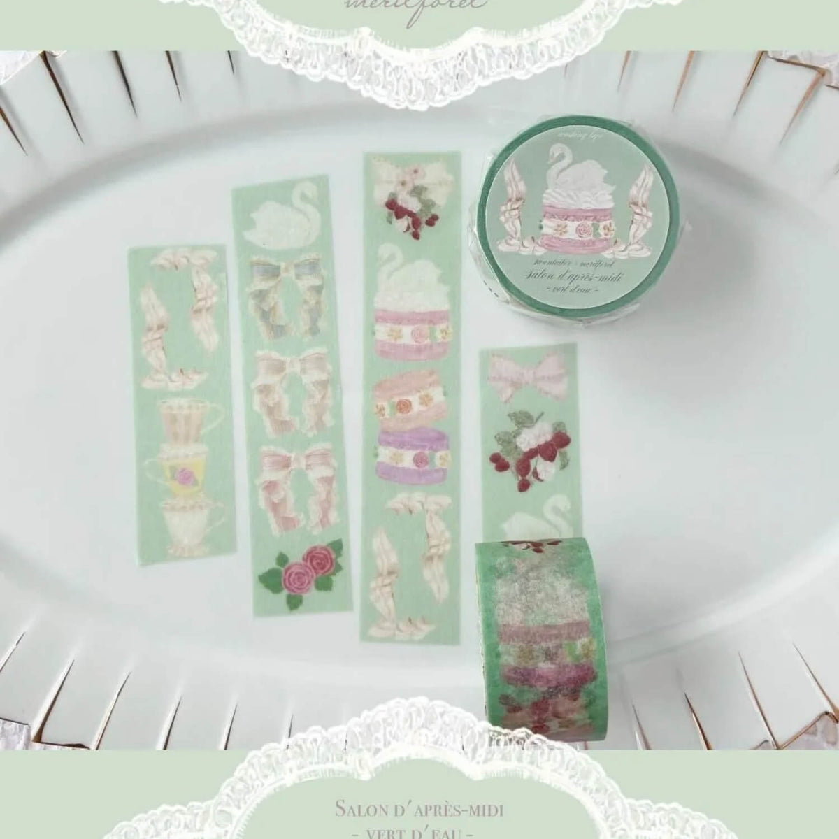 swantailor x merilforel Salon d'après-midi Masking Tape - Green