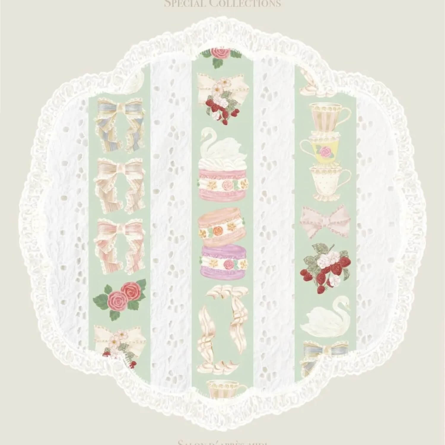 swantailor x merilforel Salon d'après-midi Masking Tape - Green