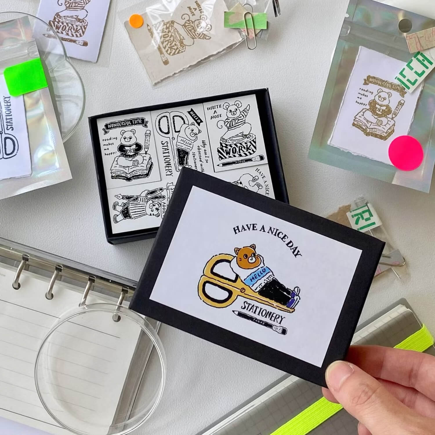 Yabee Zoo Wood Mount Stamp – Happy Animal Stationery
